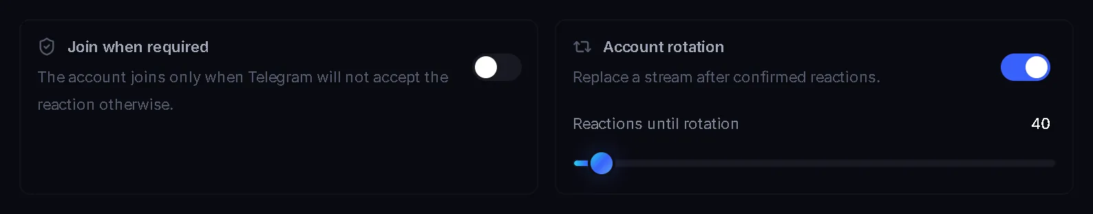 Join when required and account rotation