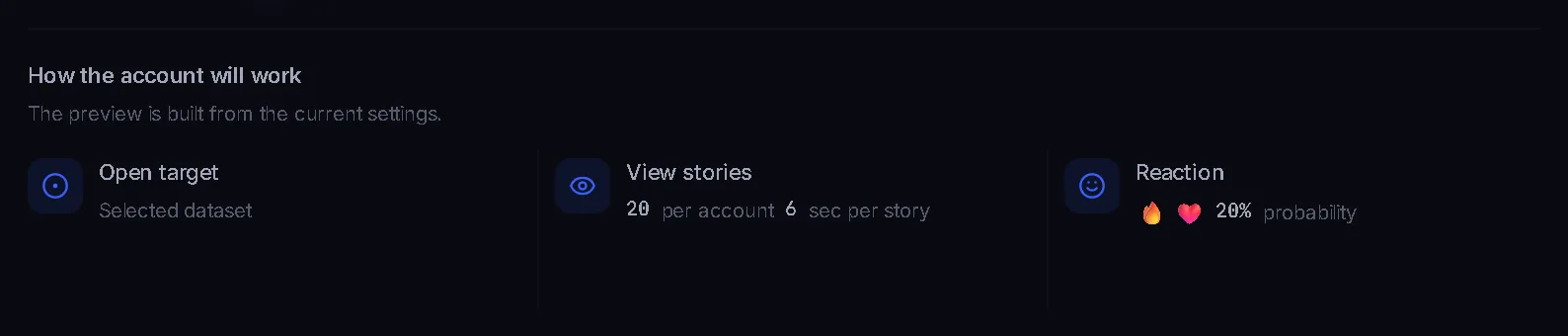Account behaviour preview